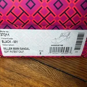 Tory Burch Miller Black Patent Leather Sandals NWT